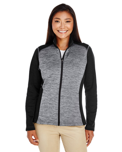 Devon & Jones Ladies' Newbury Colorblock Mélange Fleece Full-Zip